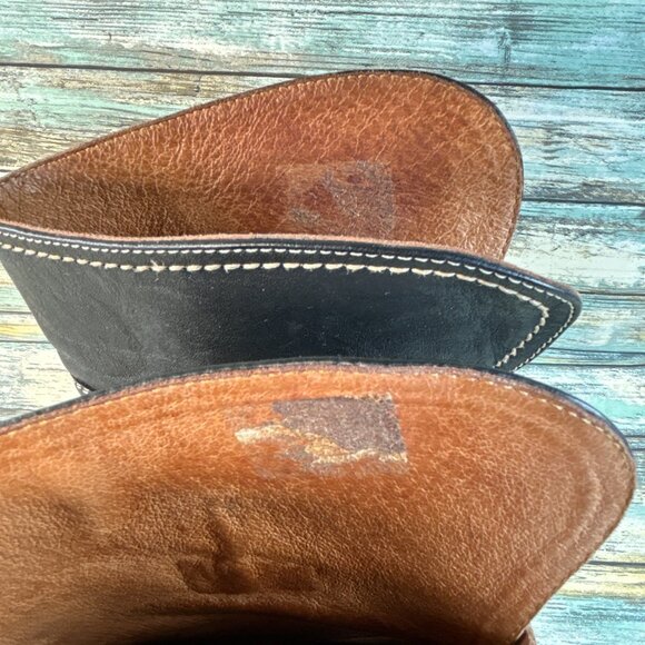 Frye Carmen Short Boots Womens Size 6.5B Black Leather Pull On Western Cowgirl - Picture 15 of 16